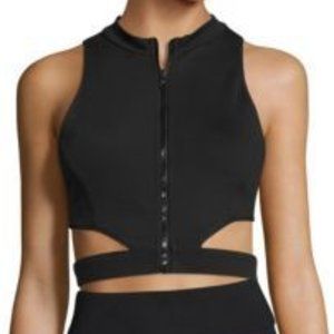CUSHNIE ET OCHS Olympia cut-out mesh combo bra top